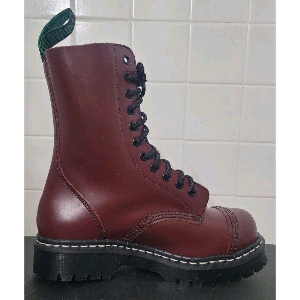Solovair NPS 11 Eye Steel Toe Derby Boots Oxblood Made in England New UK 5 EU 34 - Picture 4 of 13